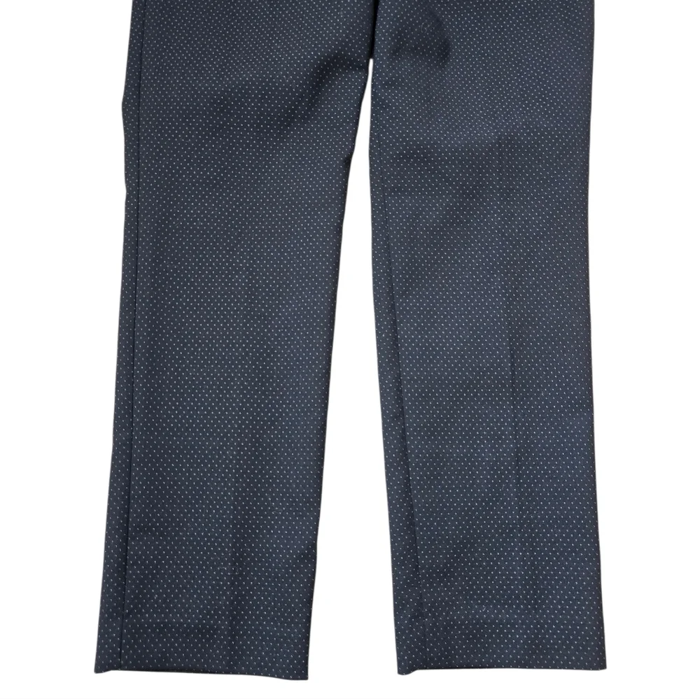 Talbots Micro Dot Midnight Blue Straight Leg Trousers